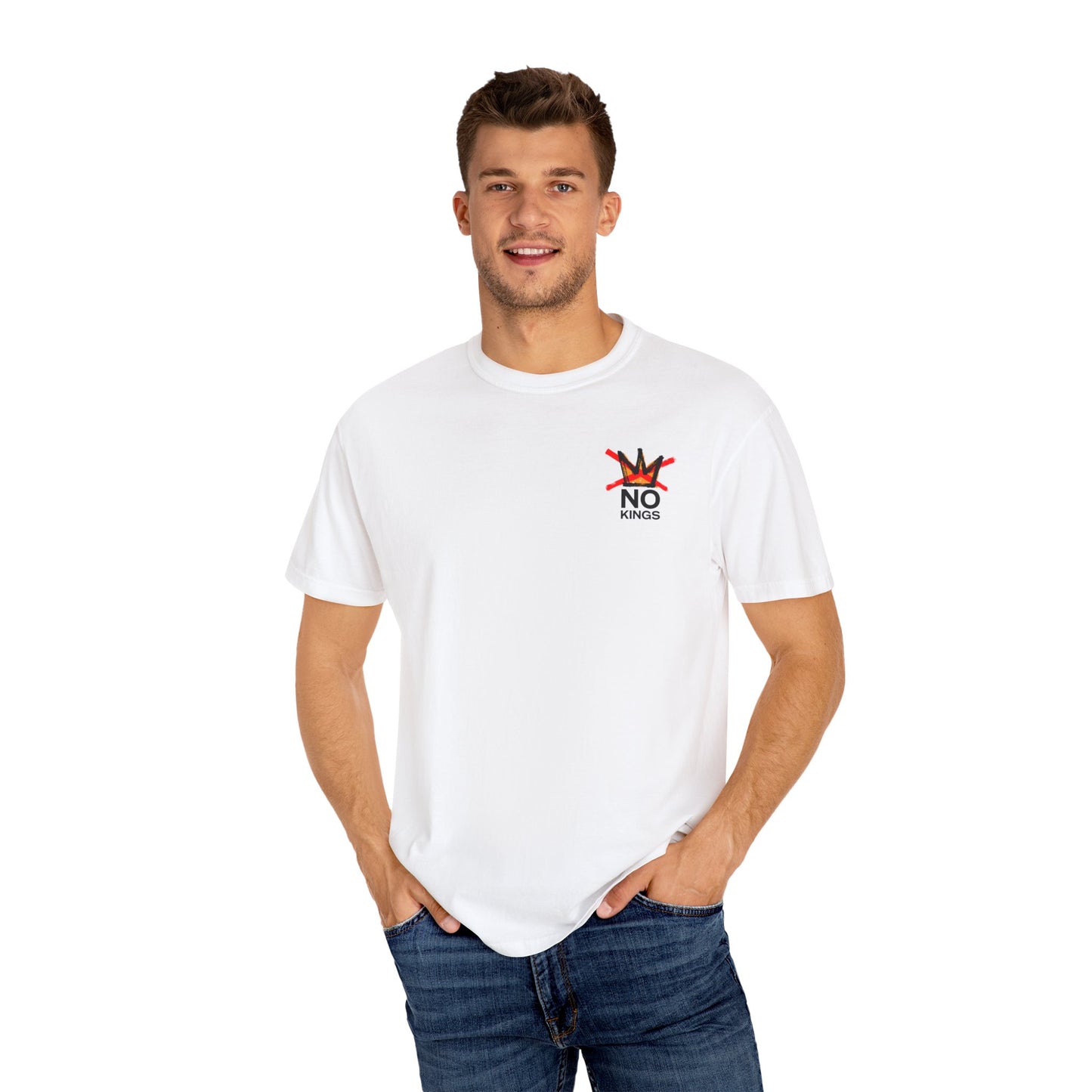 "No Kings" White T-Shirt — A Truly Patriotic Statement, Folks